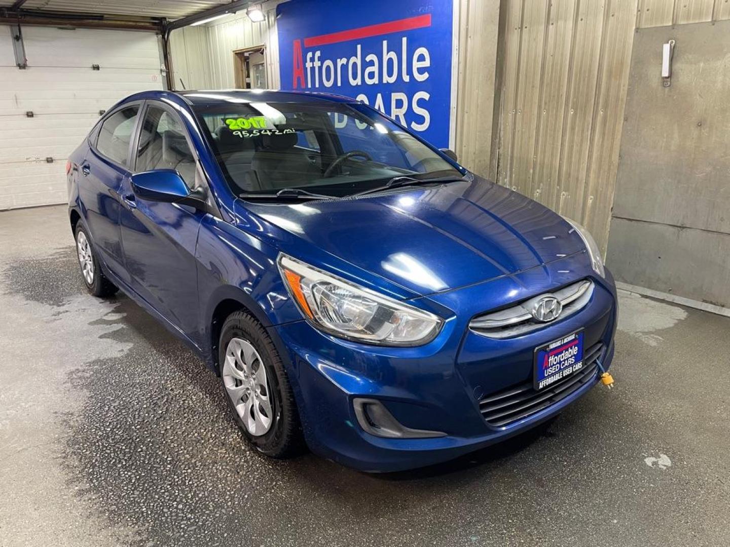 2017 BLUE HYUNDAI ACCENT SE (KMHCT4AE0HU) with an 1.6L engine, Automatic transmission, located at 2525 S. Cushman, Fairbanks, AK, 99701, (907) 452-5707, 64.824036, -147.712311 - Photo#0