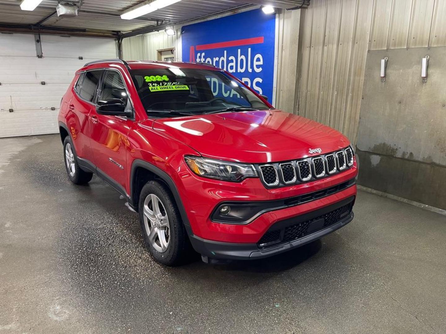 2024 RED JEEP COMPASS LATITUDE (3C4NJDBN3RT) with an 2.0L engine, Automatic transmission, located at 2525 S. Cushman, Fairbanks, AK, 99701, (907) 452-5707, 64.824036, -147.712311 - Photo#0