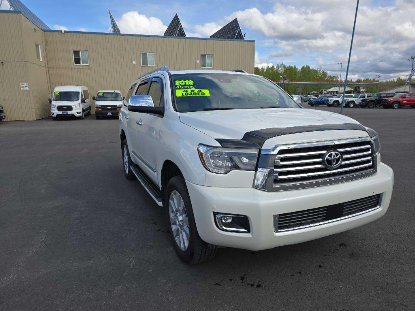 2019 WHITE TOYOTA SEQUOIA PLATINUM (5TDDY5G18KS) with an 5.7L engine, Automatic transmission, located at 2525 S. Cushman, Fairbanks, AK, 99701, (907) 452-5707, 64.824036, -147.712311 - Photo#1