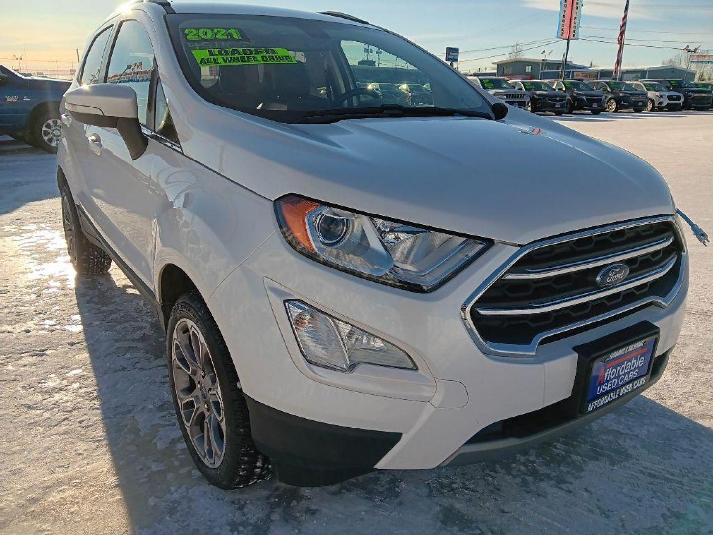 2021 WHITE FORD ECOSPORT TITANIUM (MAJ6S3KL9MC) with an 2.0L engine, Automatic transmission, located at 2525 S. Cushman, Fairbanks, AK, 99701, (907) 452-5707, 64.824036, -147.712311 - Photo#1