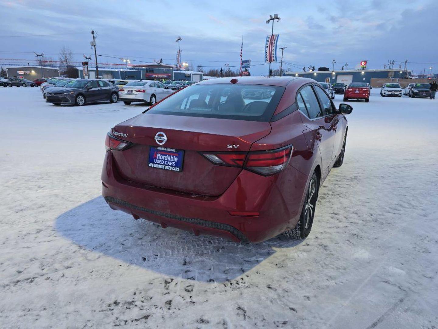 2021 RED NISSAN SENTRA SV (3N1AB8CV7MY) with an 2.0L engine, Continuously Variable transmission, located at 2525 S. Cushman, Fairbanks, AK, 99701, (907) 452-5707, 64.824036, -147.712311 - Photo#2