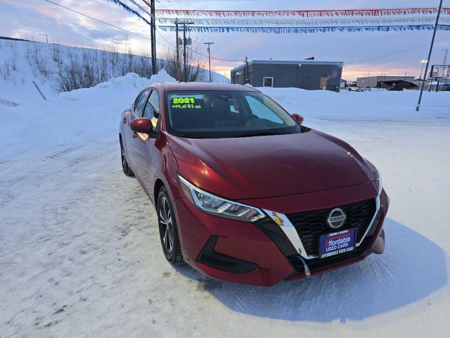 2021 RED NISSAN SENTRA SV (3N1AB8CV7MY) with an 2.0L engine, Continuously Variable transmission, located at 2525 S. Cushman, Fairbanks, AK, 99701, (907) 452-5707, 64.824036, -147.712311 - Photo#0