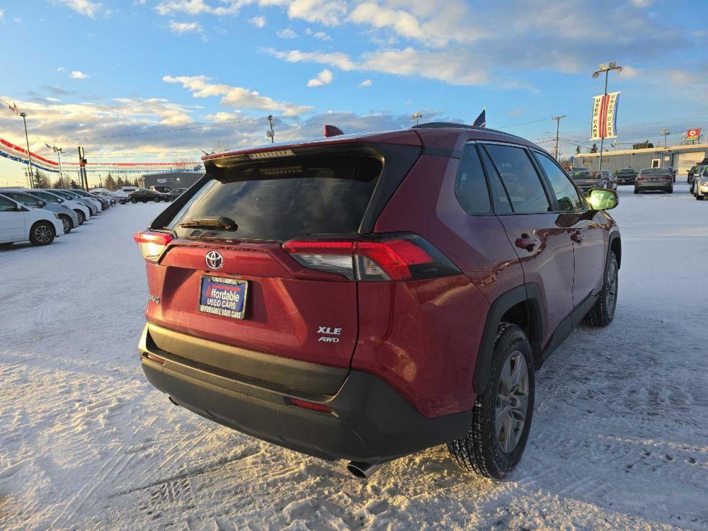 2022 RED TOYOTA RAV4 XLE (2T3P1RFV3NW) with an 2.5L engine, Automatic transmission, located at 2525 S. Cushman, Fairbanks, AK, 99701, (907) 452-5707, 64.824036, -147.712311 - Photo#2