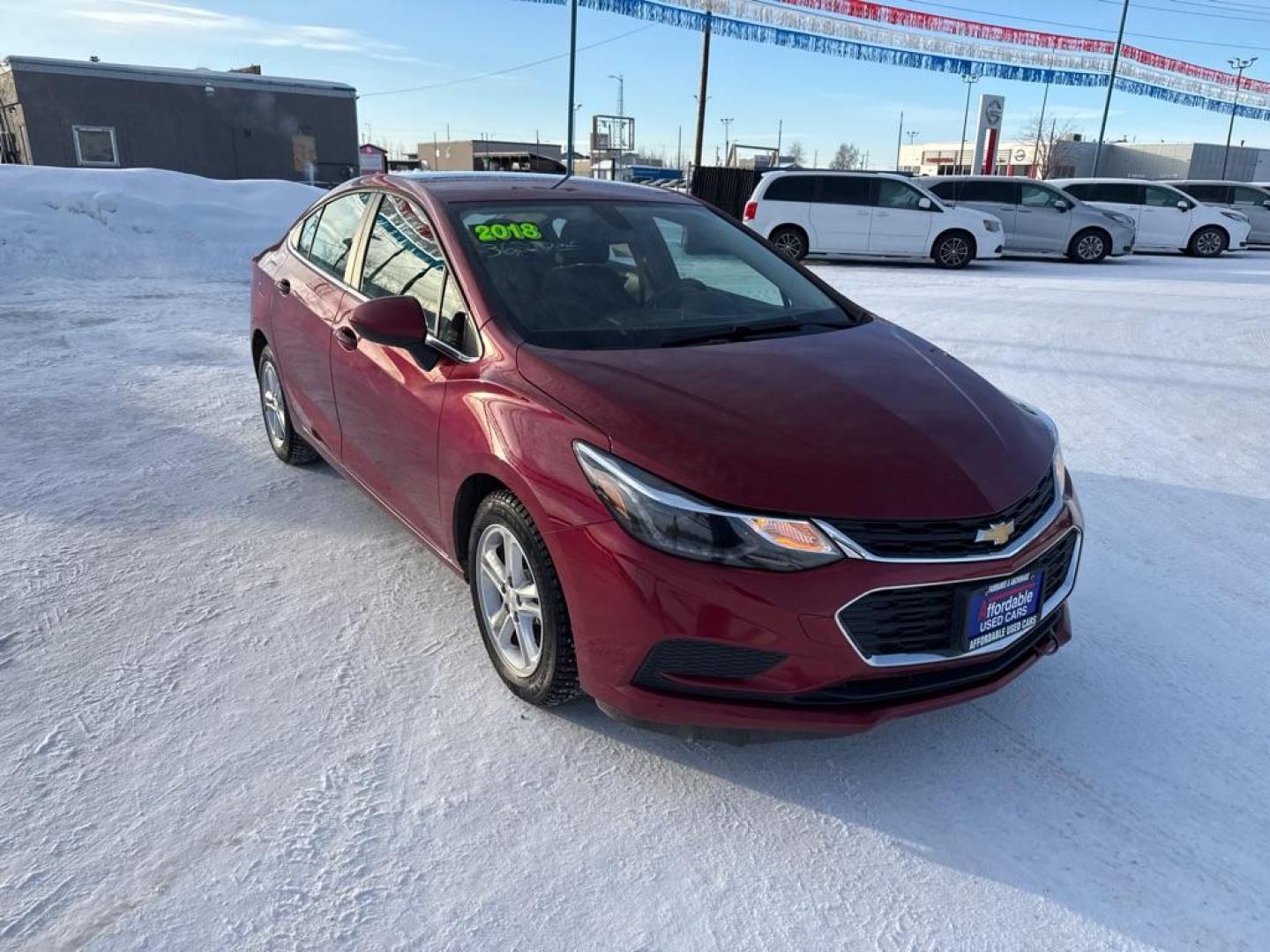 2018 RED CHEVROLET CRUZE LT (1G1BE5SM6J7) with an 1.4L engine, Automatic transmission, located at 2525 S. Cushman, Fairbanks, AK, 99701, (907) 452-5707, 64.824036, -147.712311 - Photo#1