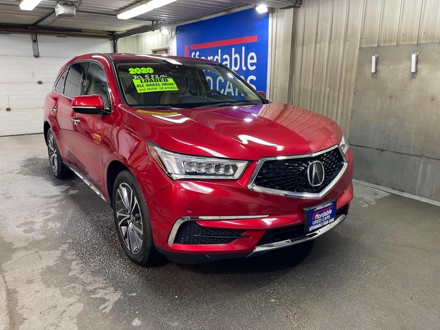 2020 RED ACURA MDX TECHNOLOGY (5J8YD4H59LL) with an 3.5L engine, Automatic transmission, located at 2525 S. Cushman, Fairbanks, AK, 99701, (907) 452-5707, 64.824036, -147.712311 - Photo#0