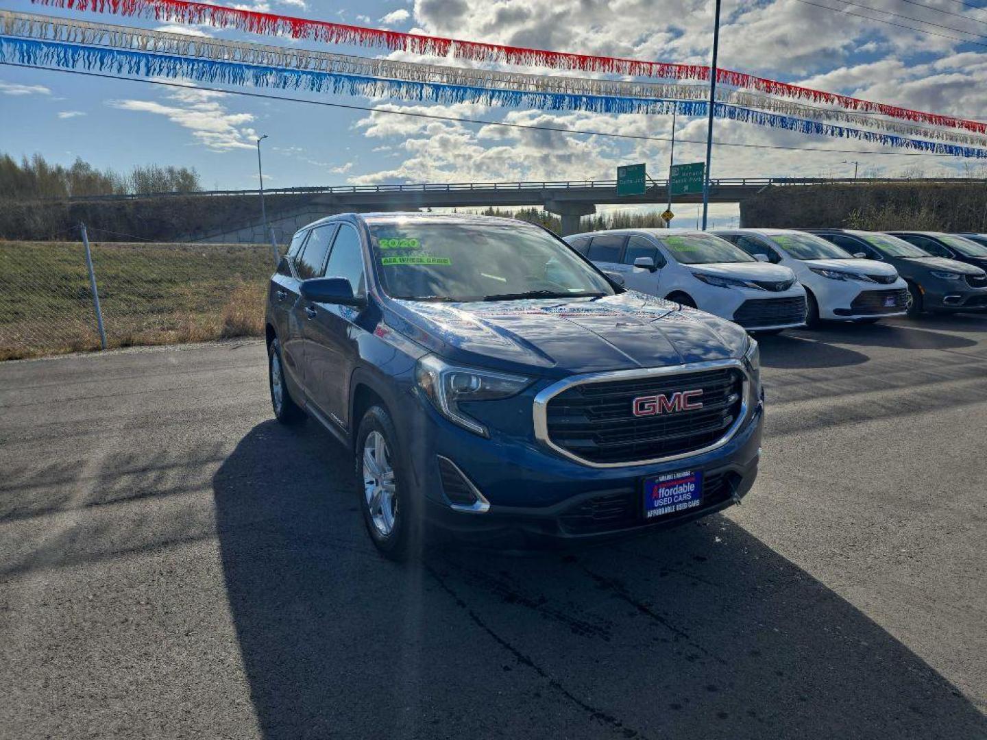 2020 BLUE GMC TERRAIN SLE (3GKALTEV3LL) with an 1.5L engine, Automatic transmission, located at 2525 S. Cushman, Fairbanks, AK, 99701, (907) 452-5707, 64.824036, -147.712311 - Photo#0
