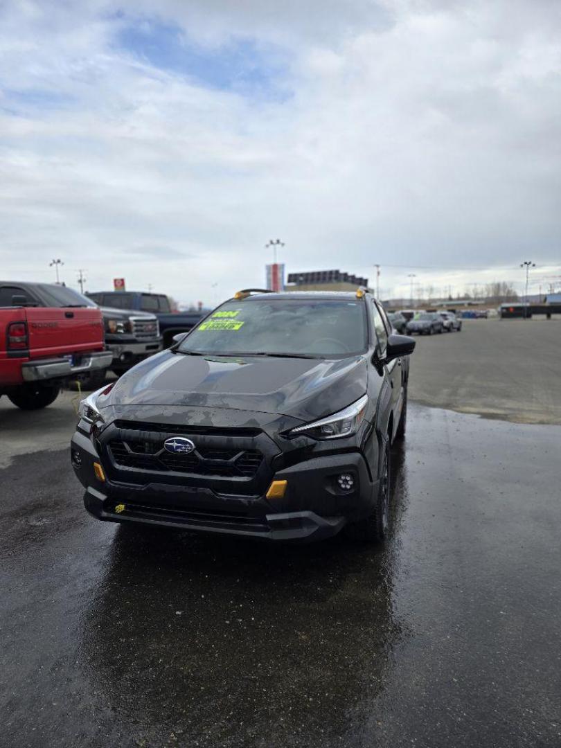2024 BLACK SUBARU CROSSTREK WILDERNESS (4S4GUHU65R3) with an 2.5L engine, Continuously Variable transmission, located at 2525 S. Cushman, Fairbanks, AK, 99701, (907) 452-5707, 64.824036, -147.712311 - Photo#1