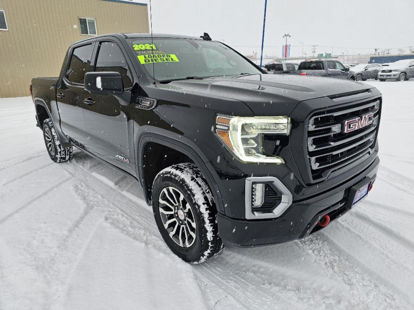 2021 BLACK GMC SIERRA AT4 1500 AT4 (1GTU9EET2MZ) with an 3.0L engine, Automatic transmission, located at 2525 S. Cushman, Fairbanks, AK, 99701, (907) 452-5707, 64.824036, -147.712311 - Photo#0