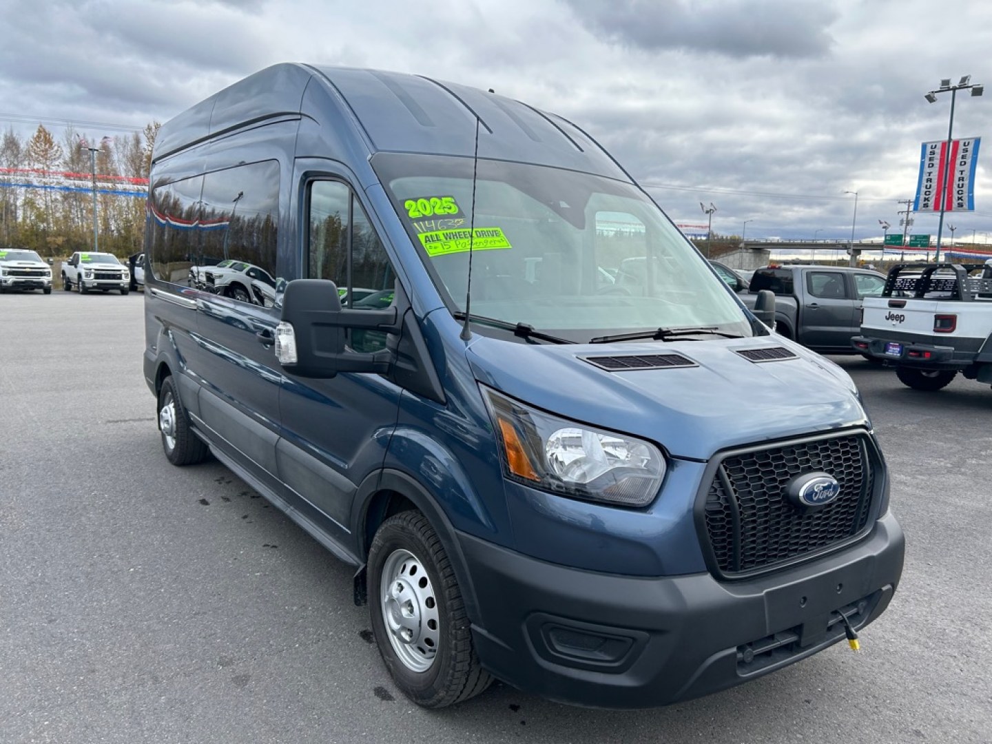 2025 BLUE FORD TRANSIT 15 PASS T-350 (1FBAX9XG3SK) with an 3.5L engine, Automatic transmission, located at 2525 S. Cushman, Fairbanks, AK, 99701, (907) 452-5707, 64.824036, -147.712311- Photo#1