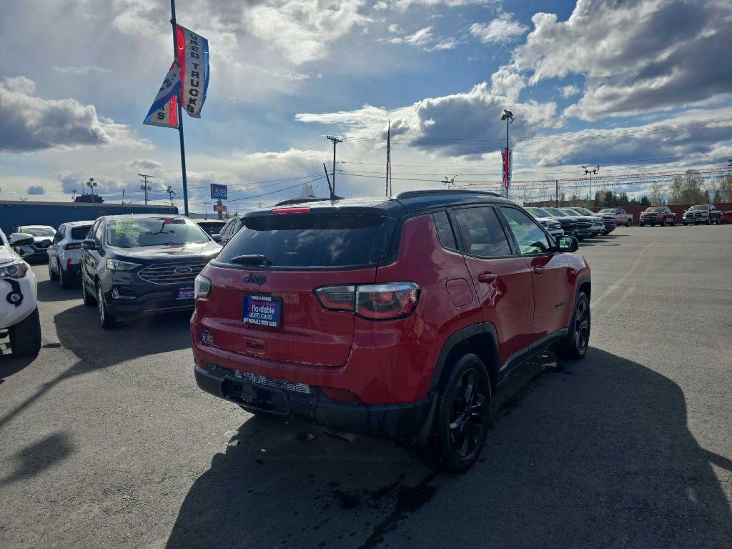 2019 RED JEEP COMPASS LATITUDE (3C4NJDBB9KT) with an 2.4L engine, Automatic transmission, located at 2525 S. Cushman, Fairbanks, AK, 99701, (907) 452-5707, 64.824036, -147.712311 - Photo#1