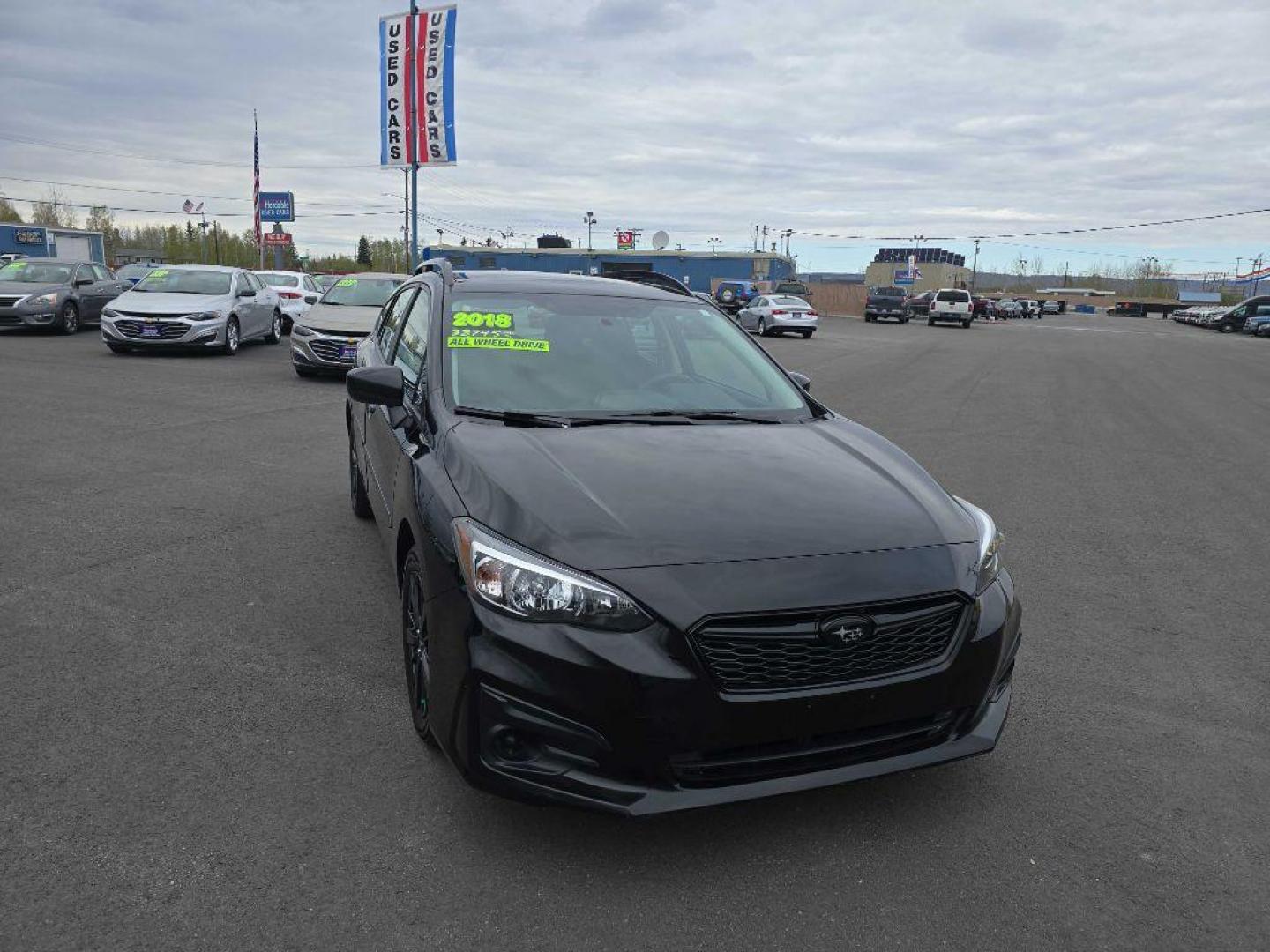 2018 BLACK SUBARU IMPREZA PREMIUM (4S3GTAB64J3) with an 2.0L engine, Continuously Variable transmission, located at 2525 S. Cushman, Fairbanks, AK, 99701, (907) 452-5707, 64.824036, -147.712311 - Photo#3
