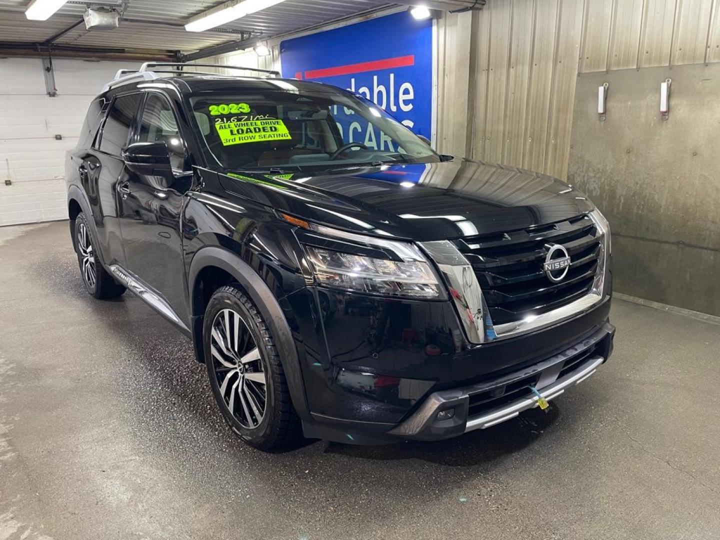 2023 BLACK NISSAN PATHFINDER PLATINUM (5N1DR3DK9PC) with an 3.5L engine, Automatic transmission, located at 2525 S. Cushman, Fairbanks, AK, 99701, (907) 452-5707, 64.824036, -147.712311 - Photo#0