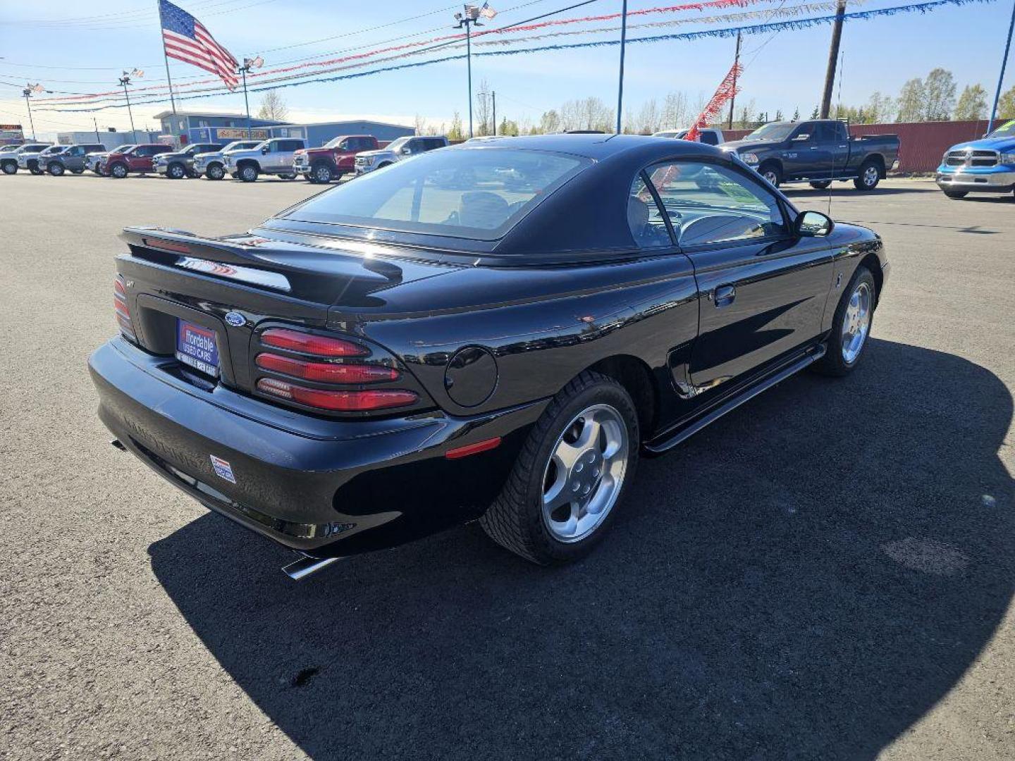 1995 BLACK FORD MUSTANG COBRA SVT (1FALP45D5SF) with an 5.0L engine, 4-Speed Manual transmission, located at 2525 S. Cushman, Fairbanks, AK, 99701, (907) 452-5707, 64.824036, -147.712311 - Photo#2