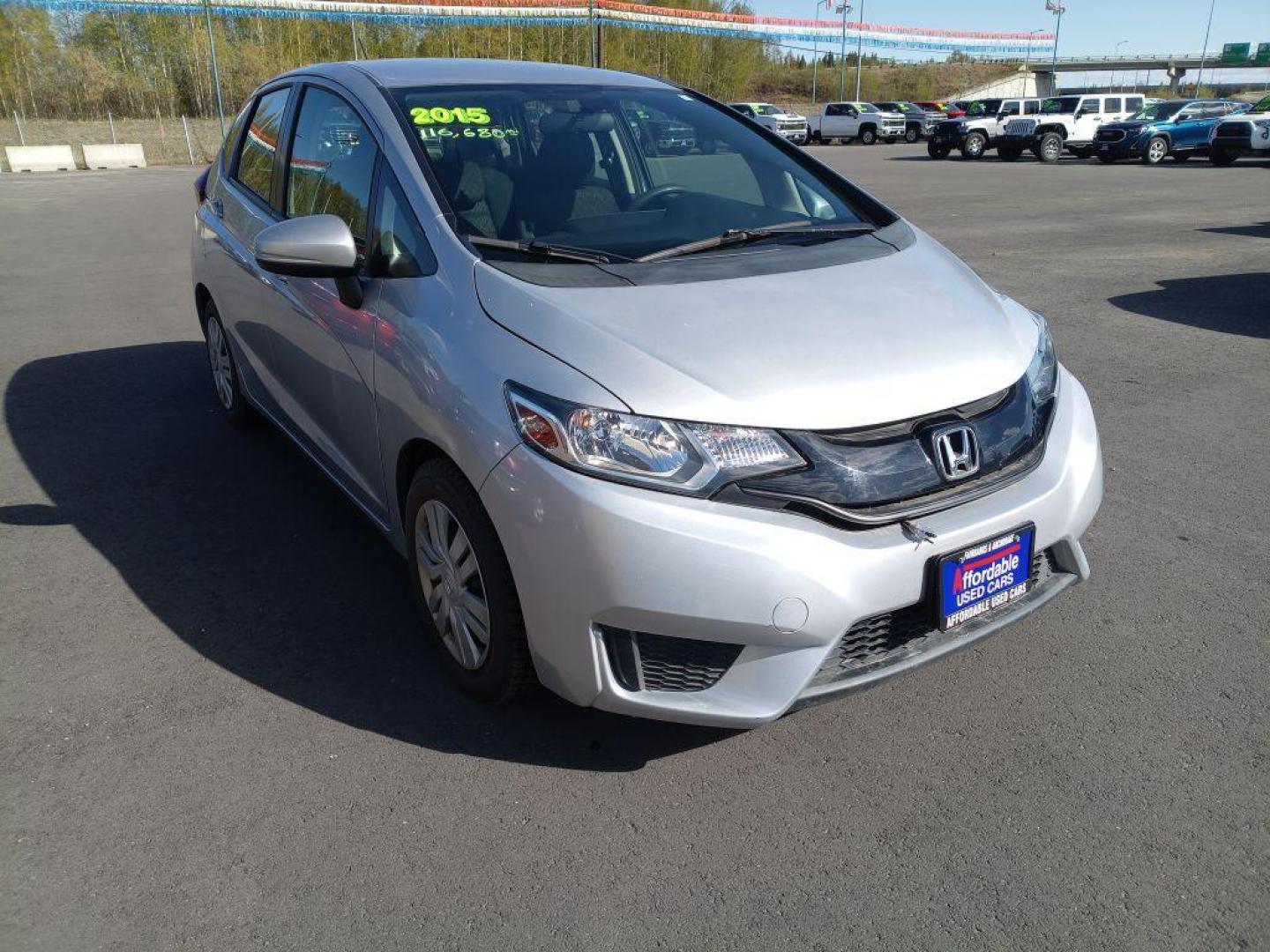 2015 SILVER HONDA FIT LX (3HGGK5G5XFM) with an 1.5L engine, 5-Speed Manual transmission, located at 2525 S. Cushman, Fairbanks, AK, 99701, (907) 452-5707, 64.824036, -147.712311 - Photo#0