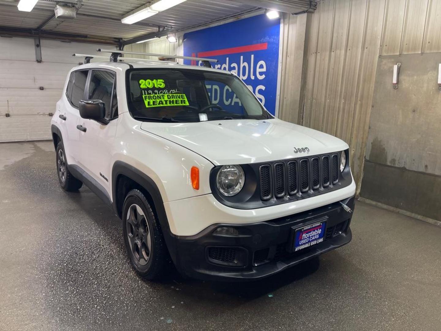 2015 WHITE JEEP RENEGADE SPORT (ZACCJAAT2FP) with an 2.4L engine, Automatic transmission, located at 2525 S. Cushman, Fairbanks, AK, 99701, (907) 452-5707, 64.824036, -147.712311 - Photo#0