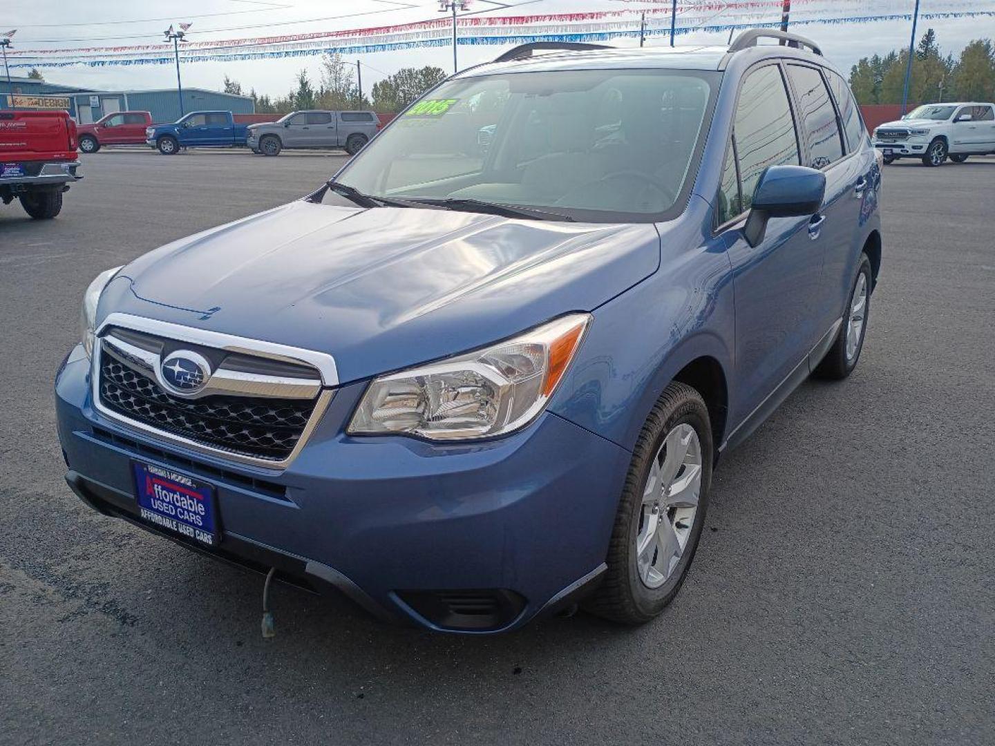 2015 BLUE SUBARU FORESTER 2.5I PREMIUM (JF2SJADC8FH) with an 2.5L engine, Automatic transmission, located at 2525 S. Cushman, Fairbanks, AK, 99701, (907) 452-5707, 64.824036, -147.712311 - Photo#1