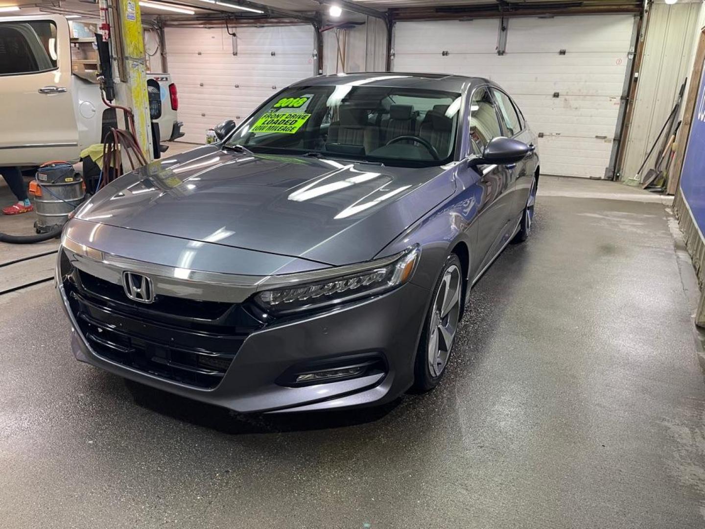 2018 GRAY HONDA ACCORD TOURING (1HGCV1F94JA) with an 1.5L engine, Continuously Variable transmission, located at 2525 S. Cushman, Fairbanks, AK, 99701, (907) 452-5707, 64.824036, -147.712311 - Photo#1
