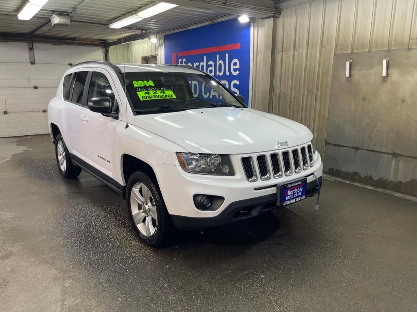 2014 WHITE JEEP COMPASS SPORT (1C4NJDBB3ED) with an 2.4L engine, Continuously Variable transmission, located at 2525 S. Cushman, Fairbanks, AK, 99701, (907) 452-5707, 64.824036, -147.712311 - Photo#0
