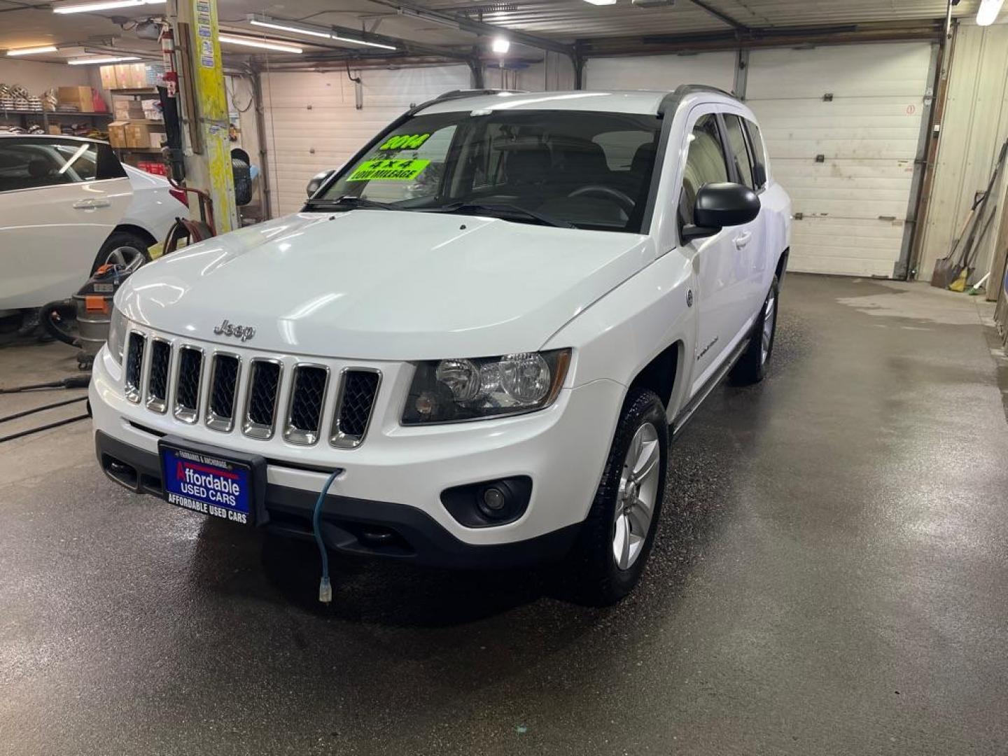 2014 WHITE JEEP COMPASS SPORT (1C4NJDBB3ED) with an 2.4L engine, Continuously Variable transmission, located at 2525 S. Cushman, Fairbanks, AK, 99701, (907) 452-5707, 64.824036, -147.712311 - Photo#1