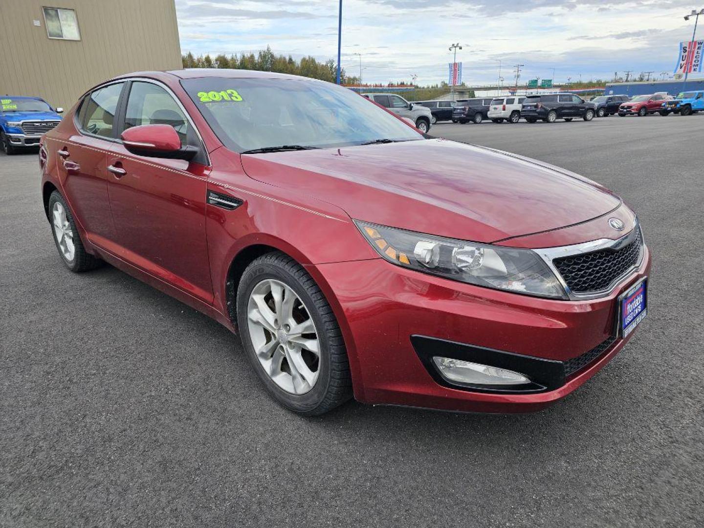 2013 MAROON KIA OPTIMA EX (5XXGN4A79DG) with an 2.4L engine, Automatic transmission, located at 2525 S. Cushman, Fairbanks, AK, 99701, (907) 452-5707, 64.824036, -147.712311 - Photo#0