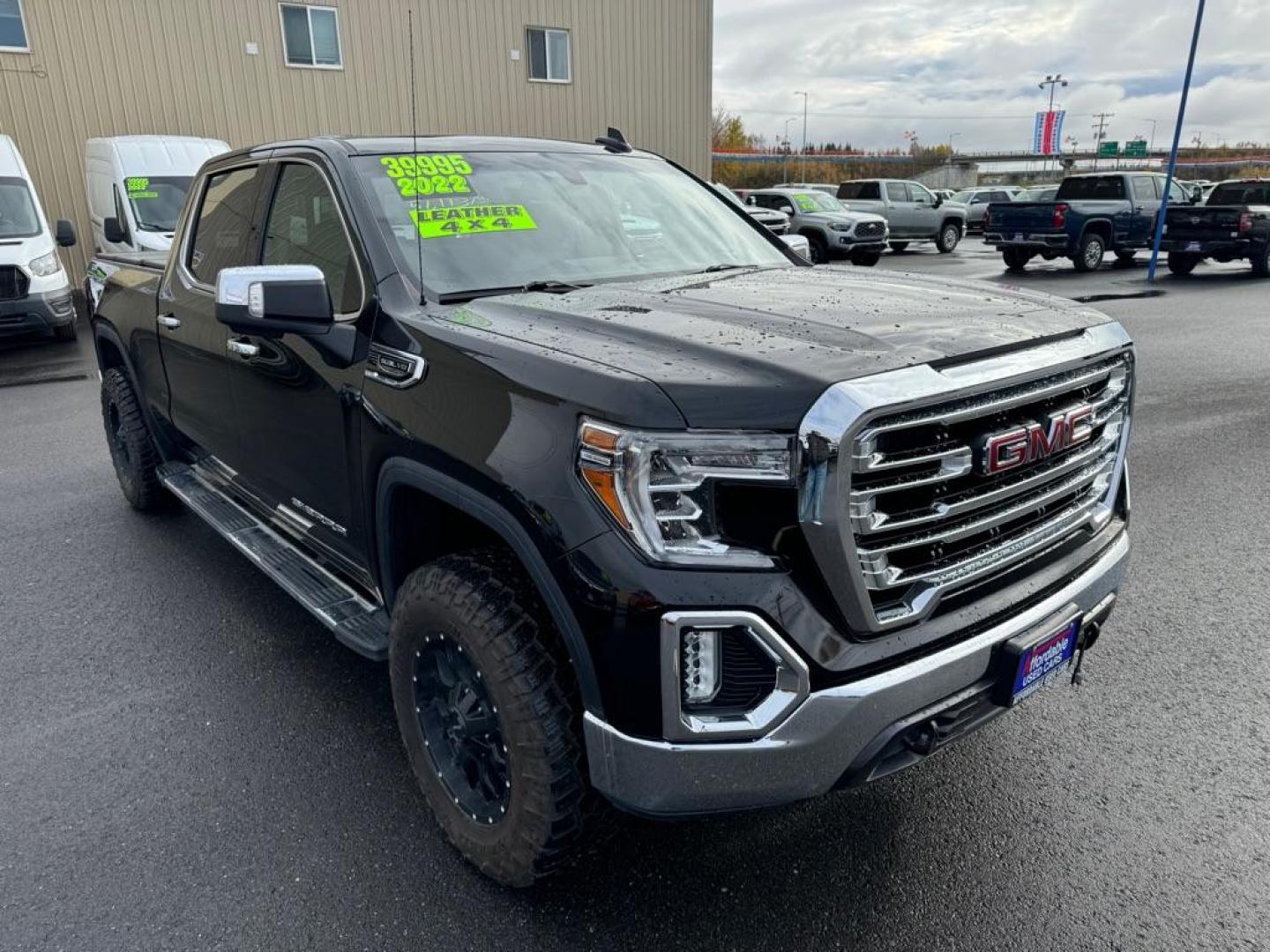 2022 BLACK GMC SIERRA LIMITED 1500 SLT (3GTU9DED8NG) with an 5.3L engine, Automatic transmission, located at 2525 S. Cushman, Fairbanks, AK, 99701, (907) 452-5707, 64.824036, -147.712311 - Photo#0