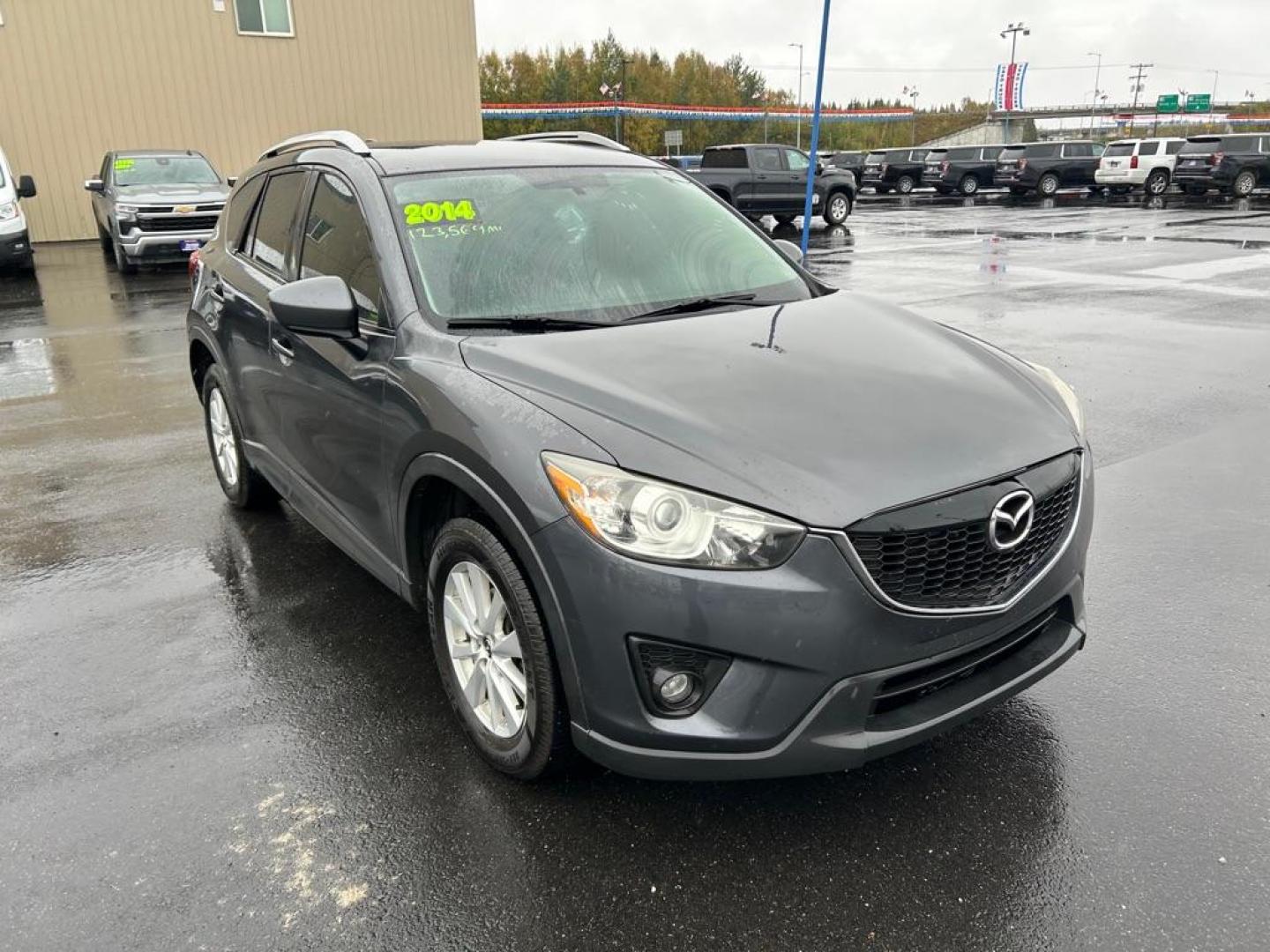 2014 GREY MAZDA CX-5 TOURING (JM3KE2CY2E0) with an 2.5L engine, Automatic transmission, located at 2525 S. Cushman, Fairbanks, AK, 99701, (907) 452-5707, 64.824036, -147.712311 - Photo#1