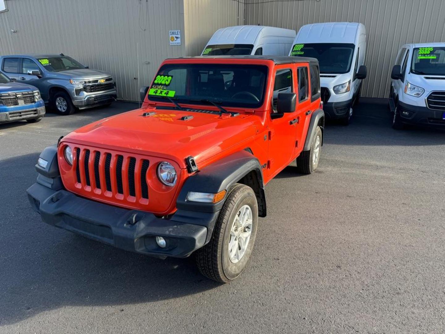 2023 ORANGE JEEP WRANGLER SPORT (1C4HJXDG1PW) with an 3.6L engine, Automatic transmission, located at 2525 S. Cushman, Fairbanks, AK, 99701, (907) 452-5707, 64.824036, -147.712311 - Photo#1