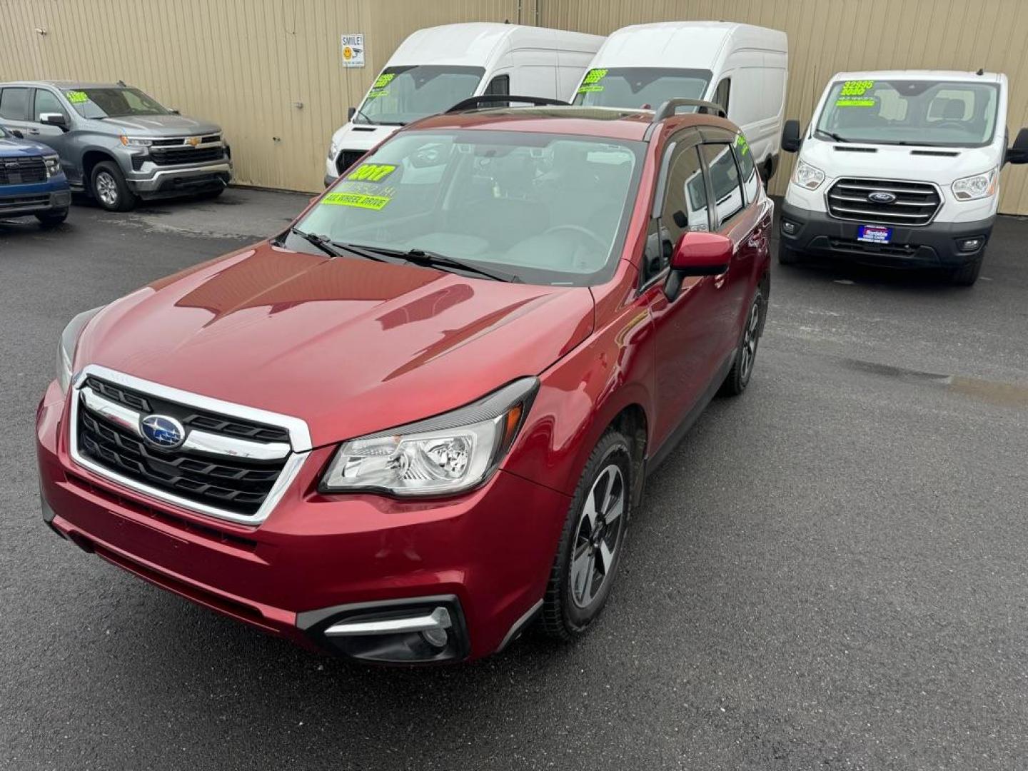 2017 MAROON SUBARU FORESTER 2.5I PREMIUM (JF2SJAGC7HH) with an 2.5L engine, Continuously Variable transmission, located at 2525 S. Cushman, Fairbanks, AK, 99701, (907) 452-5707, 64.824036, -147.712311 - Photo#1