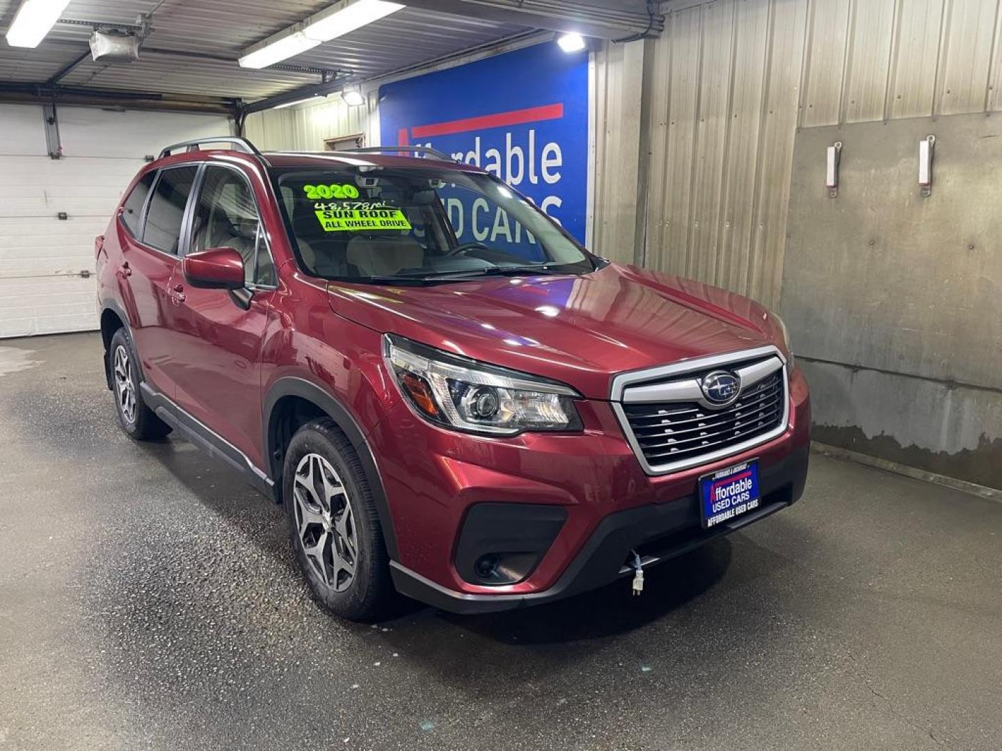 2020 RED SUBARU FORESTER PREMIUM (JF2SKAGC5LH) with an 2.5L engine, Automatic transmission, located at 2525 S. Cushman, Fairbanks, AK, 99701, (907) 452-5707, 64.824036, -147.712311 - Photo#0