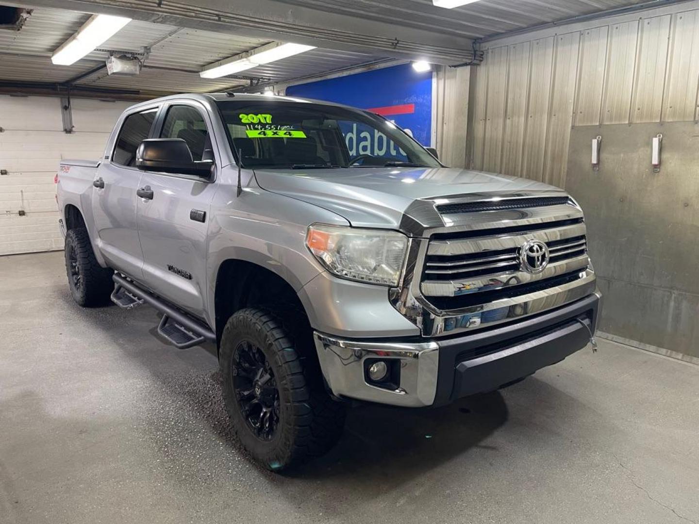 2017 SILVER TOYOTA TUNDRA CREWMAX SR5 (5TFDW5F12HX) with an 5.7L engine, Automatic transmission, located at 2525 S. Cushman, Fairbanks, AK, 99701, (907) 452-5707, 64.824036, -147.712311 - Photo#0