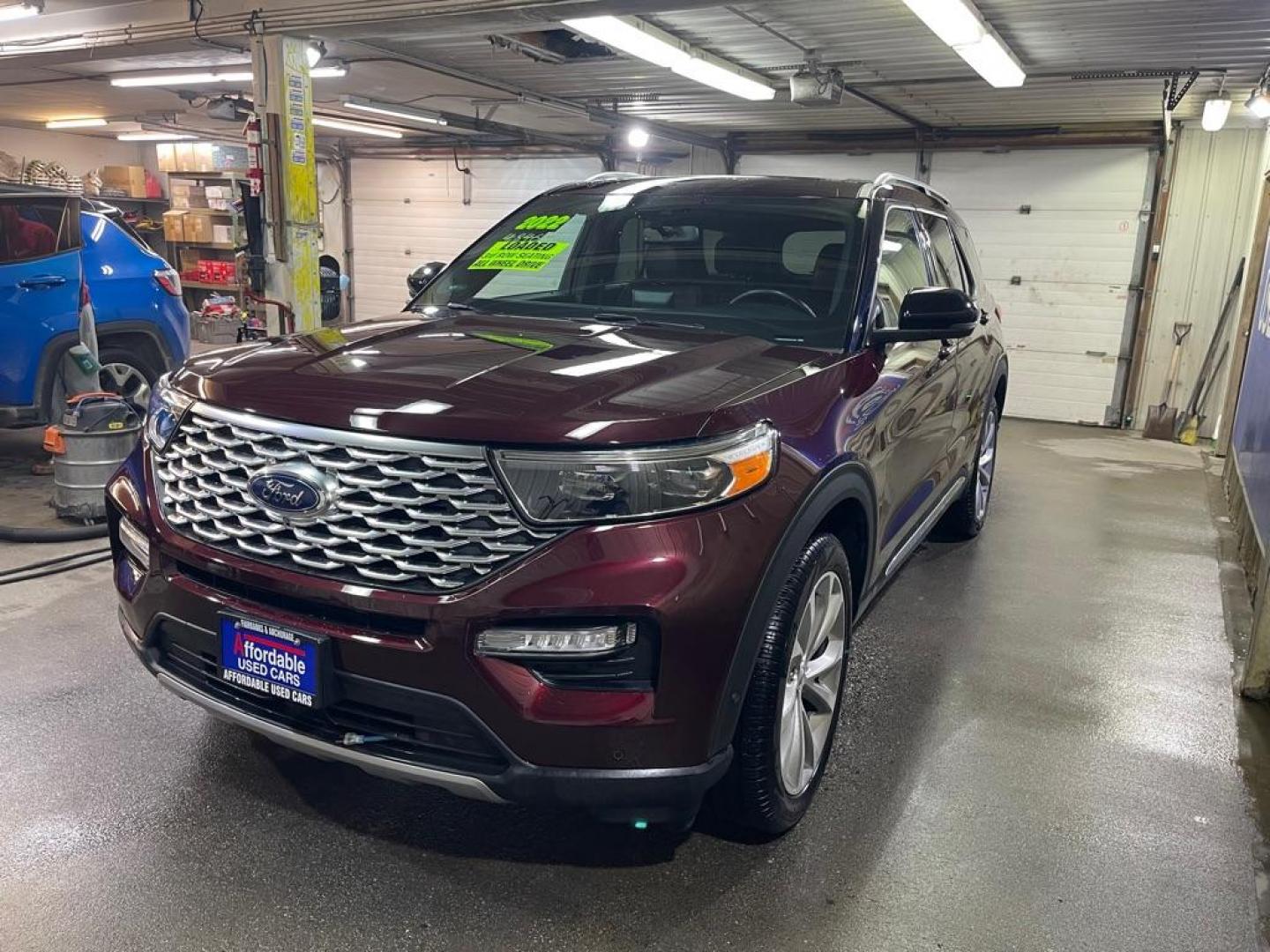 2022 MAROON FORD EXPLORER PLATINUM (1FM5K8HC2NG) with an 3.0L engine, Automatic transmission, located at 2525 S. Cushman, Fairbanks, AK, 99701, (907) 452-5707, 64.824036, -147.712311 - Photo#1