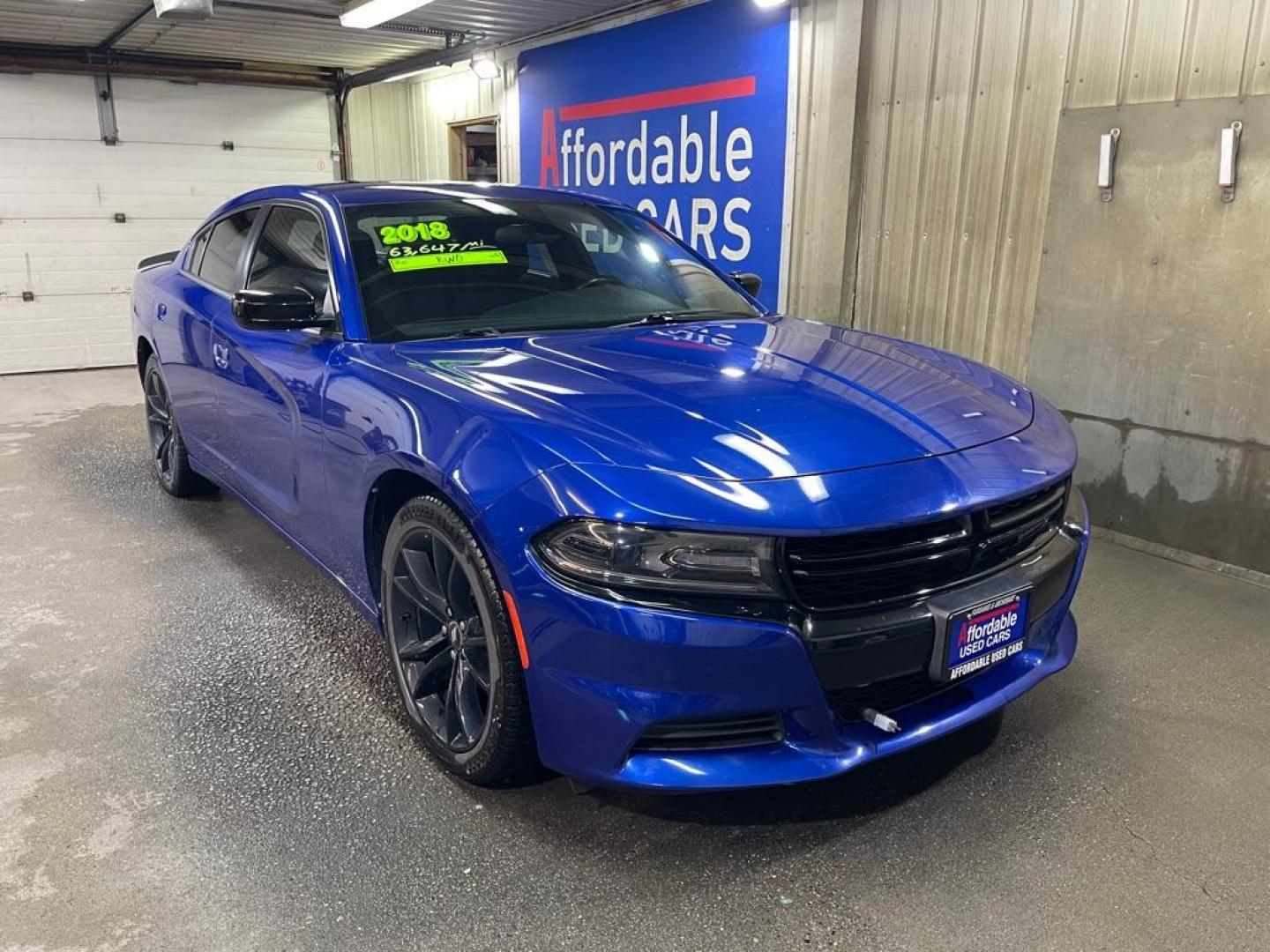 2018 BLUE DODGE CHARGER SXT (2C3CDXBG4JH) with an 3.6L engine, Automatic transmission, located at 2525 S. Cushman, Fairbanks, AK, 99701, (907) 452-5707, 64.824036, -147.712311 - Photo#0