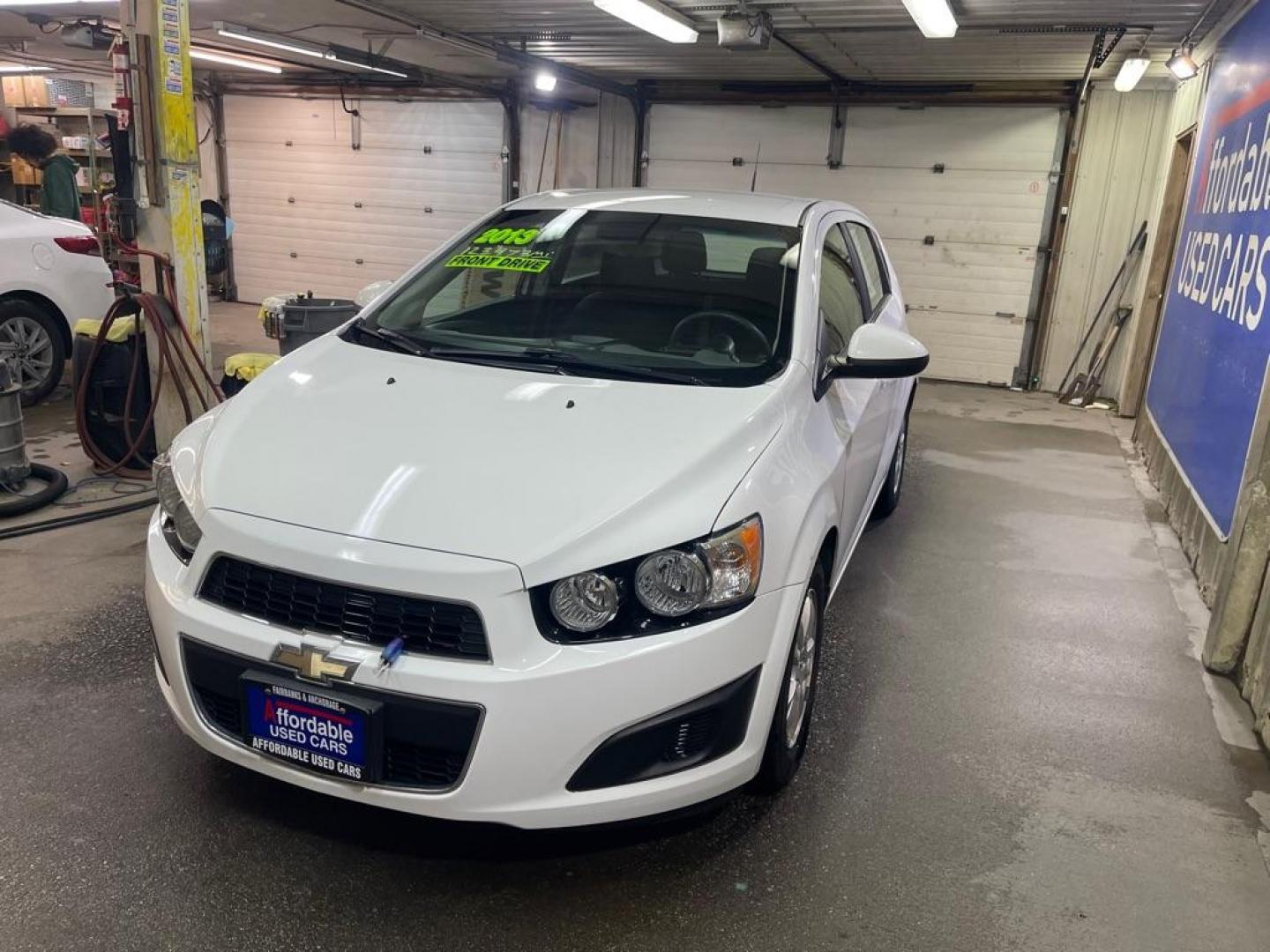 2013 WHTE CHEVROLET SONIC LT (1G1JC6SH7D4) with an 1.8L engine, Automatic transmission, located at 2525 S. Cushman, Fairbanks, AK, 99701, (907) 452-5707, 64.824036, -147.712311 - Photo#1