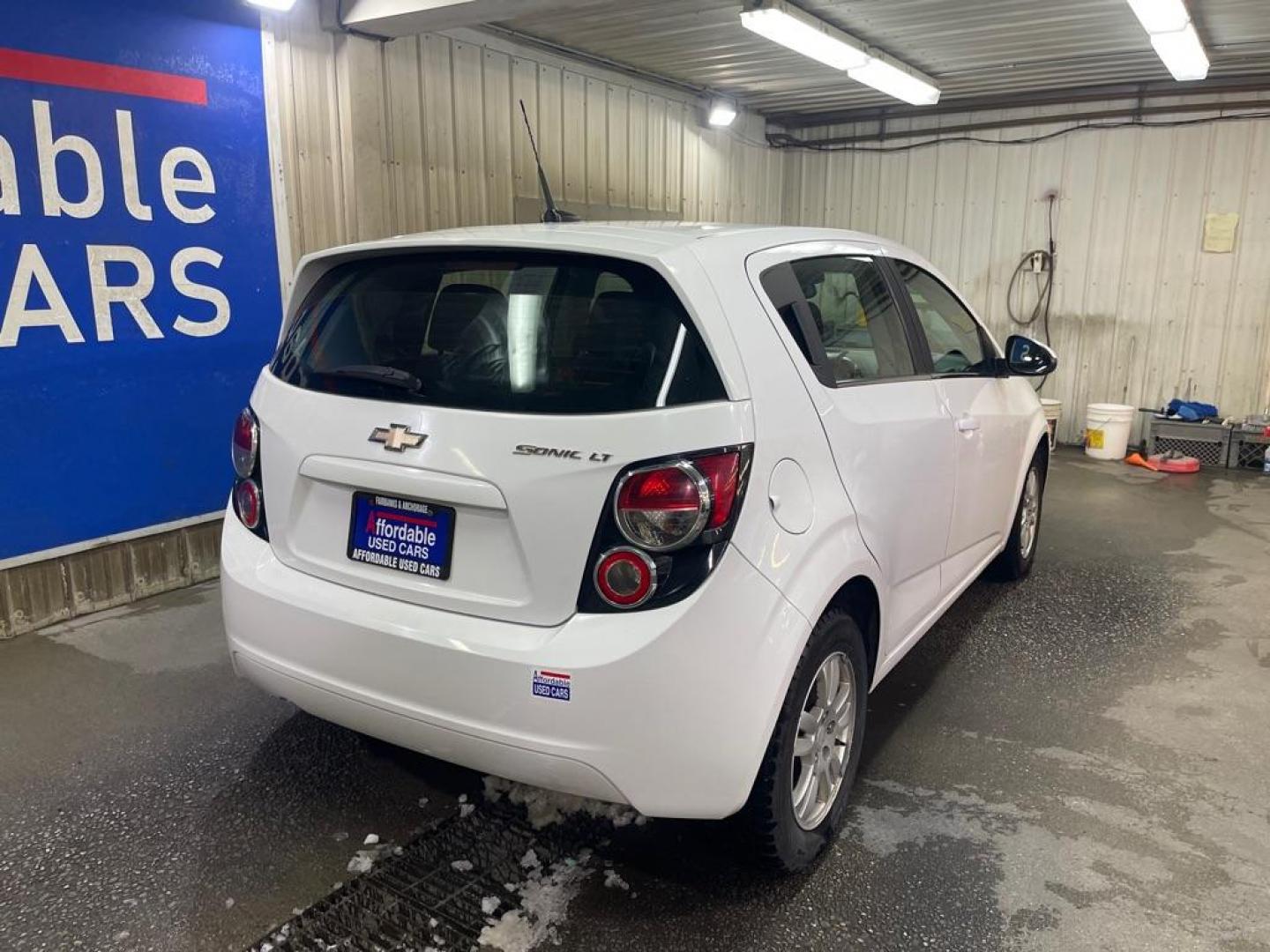 2013 WHTE CHEVROLET SONIC LT (1G1JC6SH7D4) with an 1.8L engine, Automatic transmission, located at 2525 S. Cushman, Fairbanks, AK, 99701, (907) 452-5707, 64.824036, -147.712311 - Photo#2