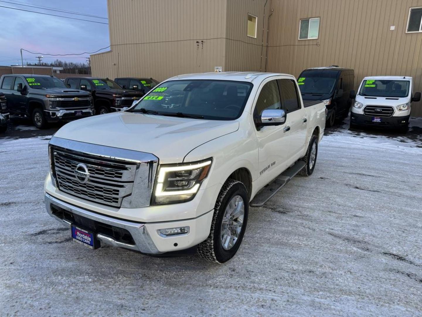 2020 WHITE NISSAN TITAN SV (1N6AA1ED2LN) with an 5.6L engine, Automatic transmission, located at 2525 S. Cushman, Fairbanks, AK, 99701, (907) 452-5707, 64.824036, -147.712311 - Photo#1