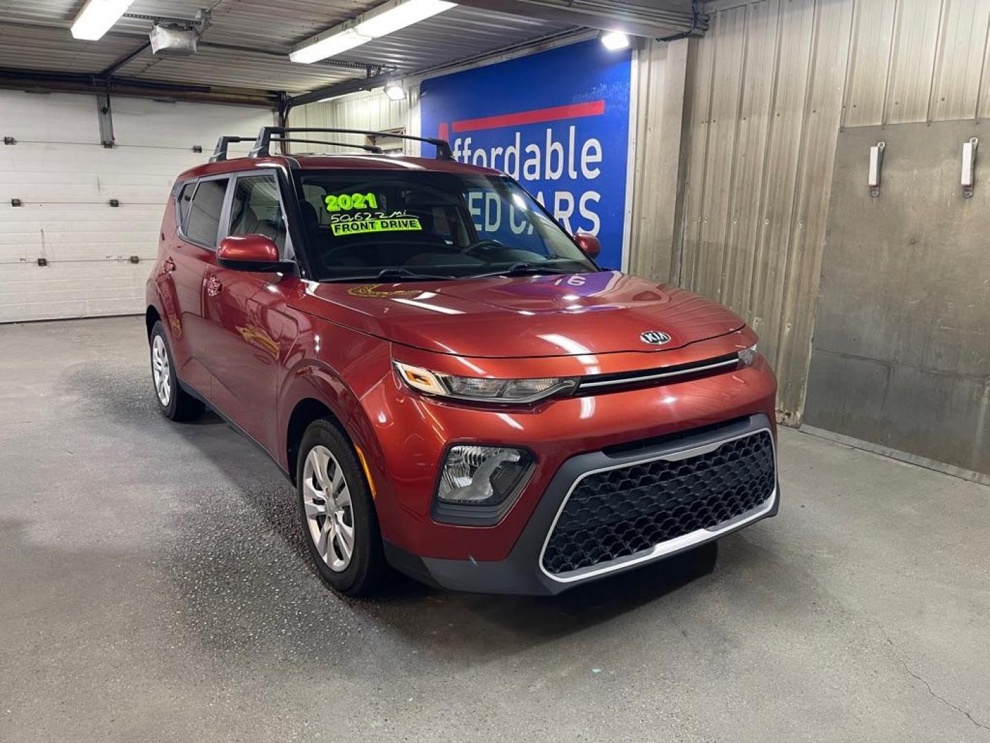 2021 RED KIA SOUL LX (KNDJ23AU9M7) with an 2.0L engine, 6-Speed Manual transmission, located at 2525 S. Cushman, Fairbanks, AK, 99701, (907) 452-5707, 64.824036, -147.712311 - Photo#0