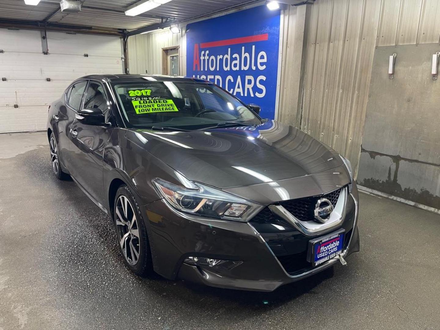 2017 GRAY NISSAN MAXIMA 3.5S (1N4AA6AP1HC) with an 3.5L engine, Continuously Variable transmission, located at 2525 S. Cushman, Fairbanks, AK, 99701, (907) 452-5707, 64.824036, -147.712311 - Photo#0