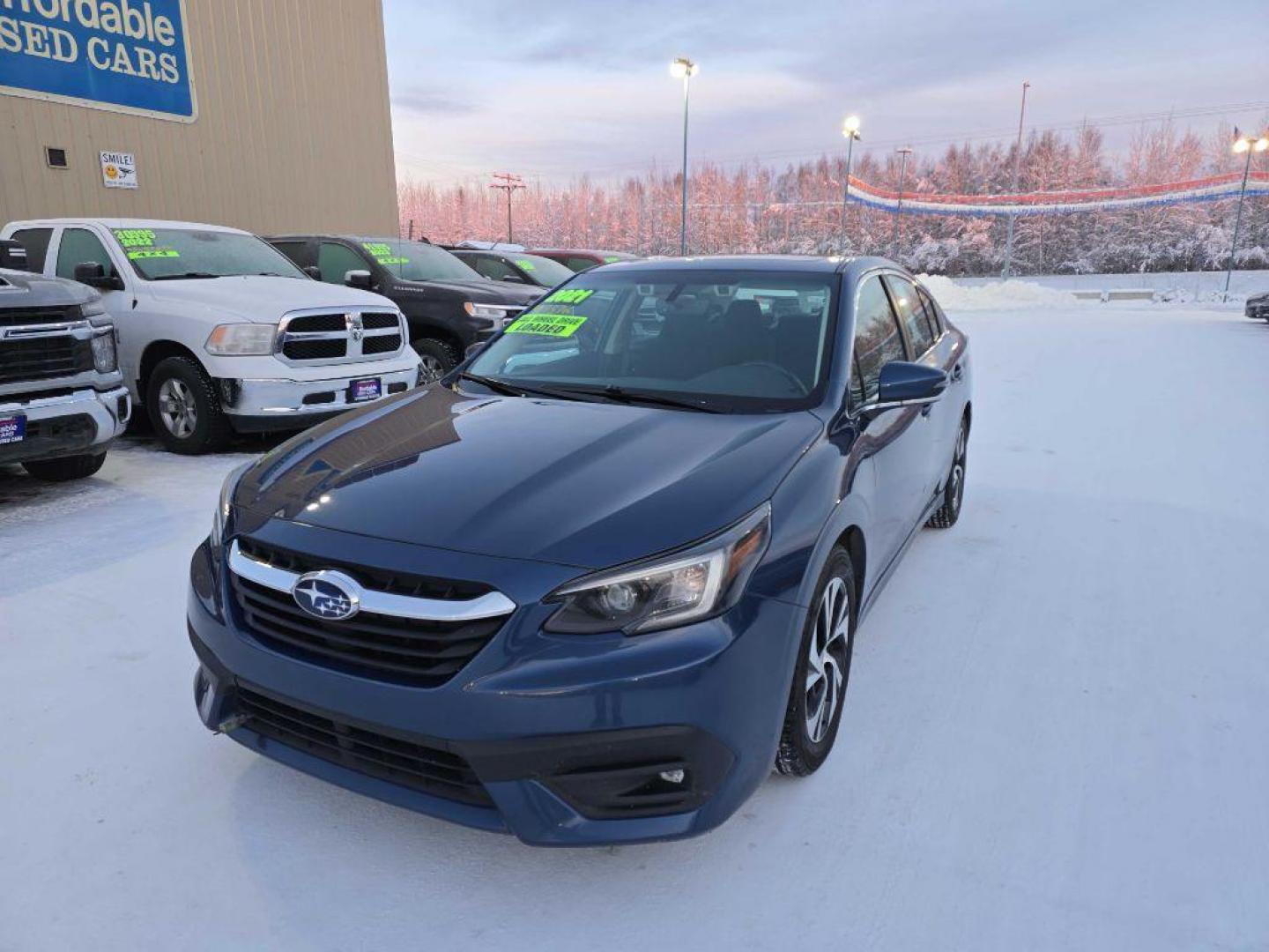 2021 BLUE SUBARU LEGACY PREMIUM (4S3BWAF68M3) with an 2.5L engine, Automatic transmission, located at 2525 S. Cushman, Fairbanks, AK, 99701, (907) 452-5707, 64.824036, -147.712311 - Photo#4