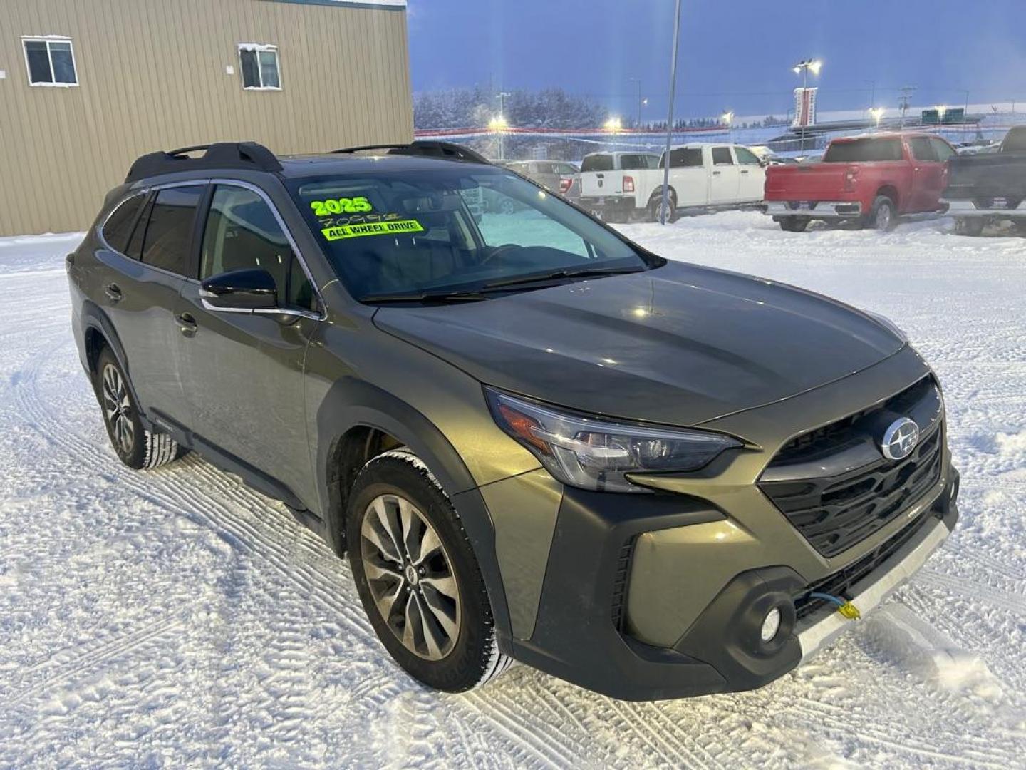 2025 GREEN SUBARU OUTBACK LIMITED XT (4S4BTGNDXS3) with an 2.4L engine, Automatic transmission, located at 2525 S. Cushman, Fairbanks, AK, 99701, (907) 452-5707, 64.824036, -147.712311 - Photo#1