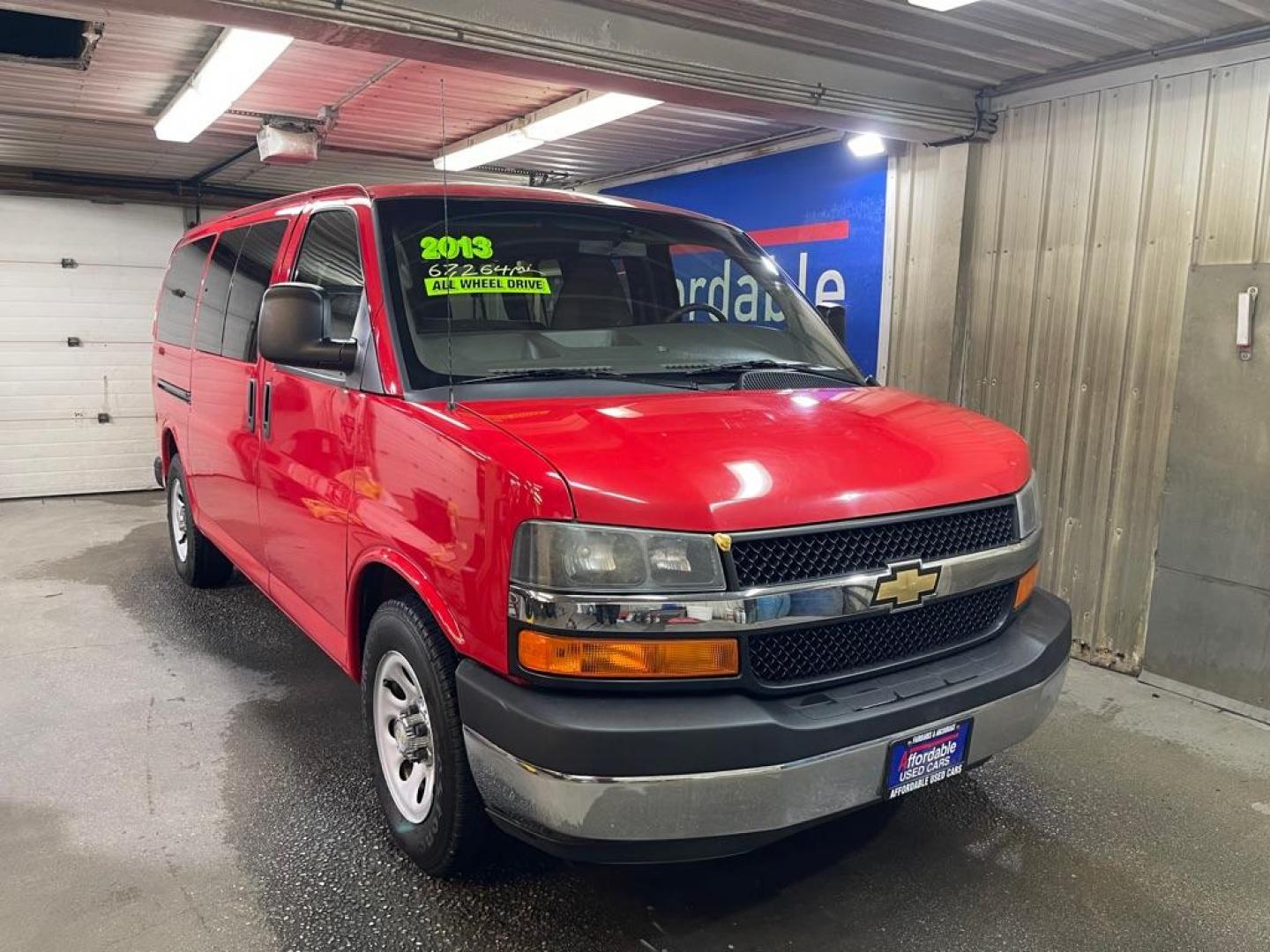2013 RED CHEVROLET EXPRESS G1500 LT (1GNSHCF42D1) with an 5.3L engine, Automatic transmission, located at 2525 S. Cushman, Fairbanks, AK, 99701, (907) 452-5707, 64.824036, -147.712311 - Photo#0