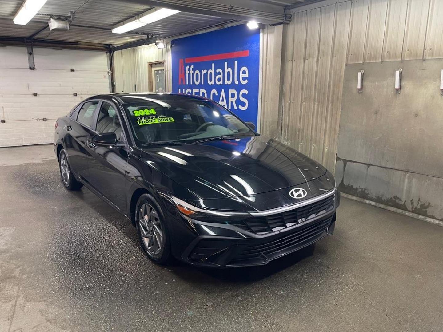 2024 BLACK HYUNDAI ELANTRA SEL (KMHLM4DG2RU) with an 2.0L engine, Continuously Variable transmission, located at 2525 S. Cushman, Fairbanks, AK, 99701, (907) 452-5707, 64.824036, -147.712311 - Photo#0