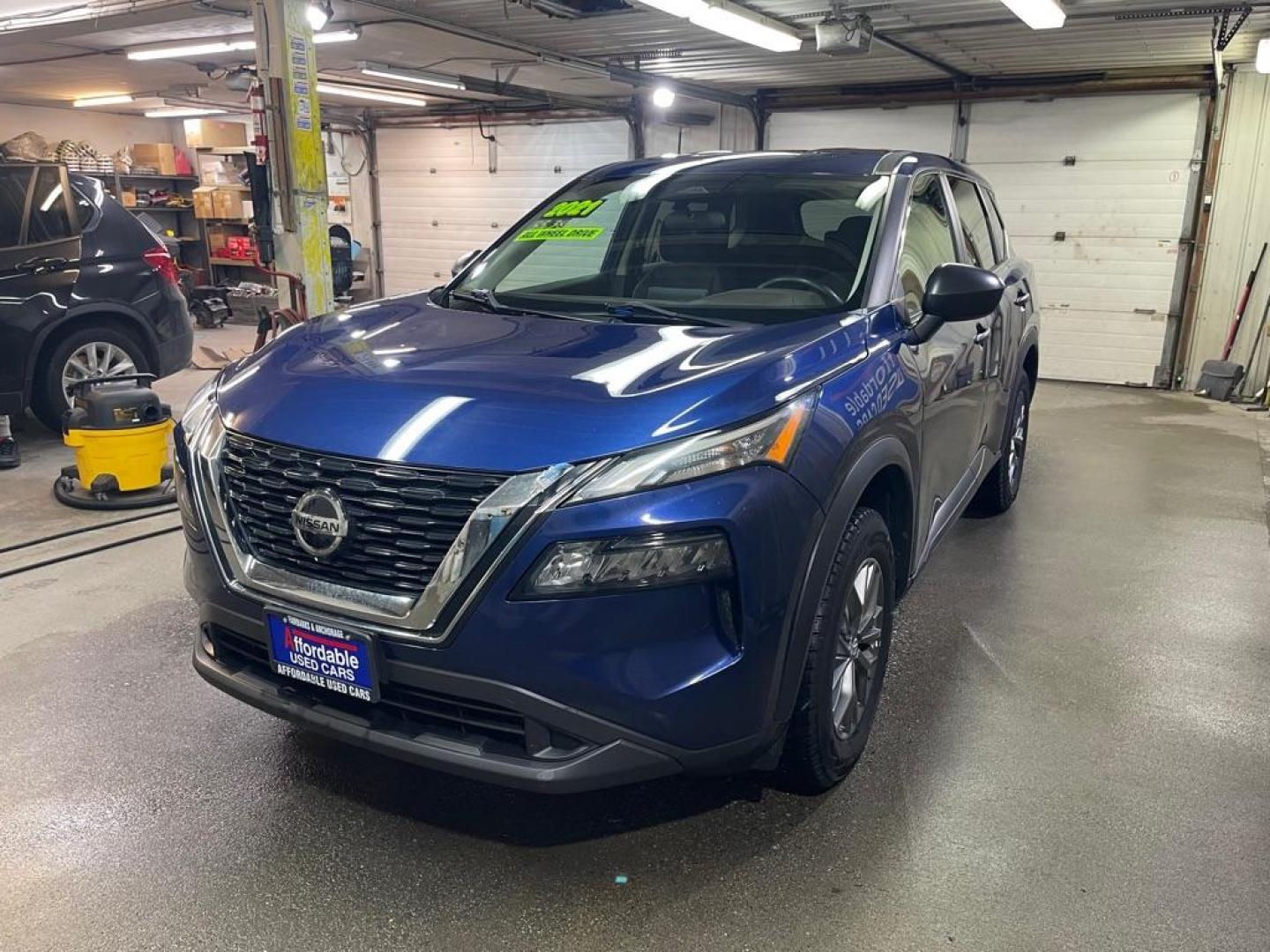 2021 BLUE NISSAN ROGUE S (5N1AT3AB2MC) with an 2.5L engine, Continuously Variable transmission, located at 2525 S. Cushman, Fairbanks, AK, 99701, (907) 452-5707, 64.824036, -147.712311 - Photo#1