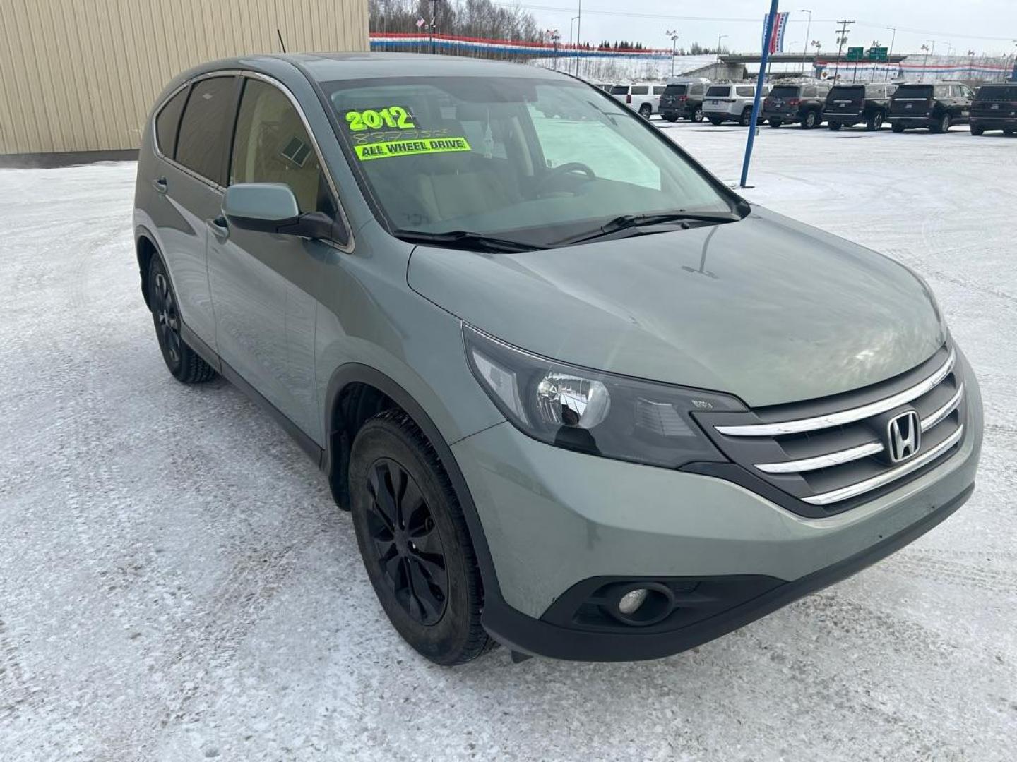 2012 GREEN HONDA CR-V EX (JHLRM4H57CC) with an 2.4L engine, Automatic transmission, located at 2525 S. Cushman, Fairbanks, AK, 99701, (907) 452-5707, 64.824036, -147.712311 - Photo#1