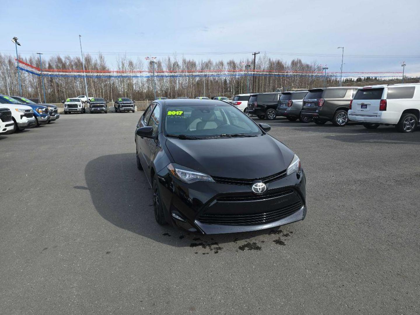 2017 BLACK TOYOTA COROLLA LE LE (2T1BURHE2HC) with an 1.8L engine, Continuously Variable transmission, located at 2525 S. Cushman, Fairbanks, AK, 99701, (907) 452-5707, 64.824036, -147.712311 - Photo#0
