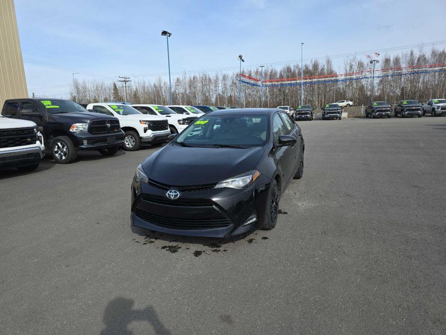 2017 BLACK TOYOTA COROLLA LE LE (2T1BURHE2HC) with an 1.8L engine, Continuously Variable transmission, located at 2525 S. Cushman, Fairbanks, AK, 99701, (907) 452-5707, 64.824036, -147.712311 - Photo#1