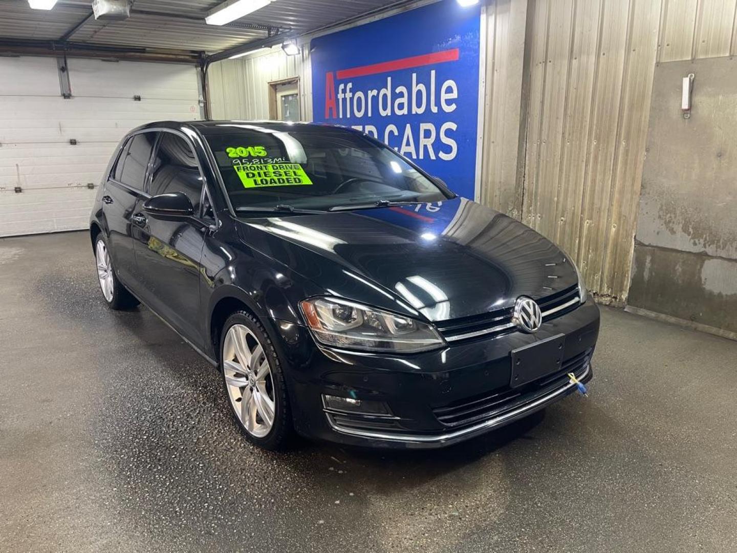 2015 BLACK VOLKSWAGEN GOLF TDI (3VW2A7AU0FM) with an 2L engine, Automatic transmission, located at 2525 S. Cushman, Fairbanks, AK, 99701, (907) 452-5707, 64.824036, -147.712311 - Photo#0