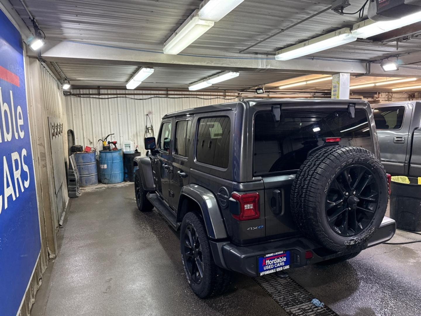 2021 GRAY JEEP WRANGLER UNLIMI SAHARA 4XE (1C4JJXP60MW) with an 2.0L engine, Automatic transmission, located at 2525 S. Cushman, Fairbanks, AK, 99701, (907) 452-5707, 64.824036, -147.712311- Photo#2