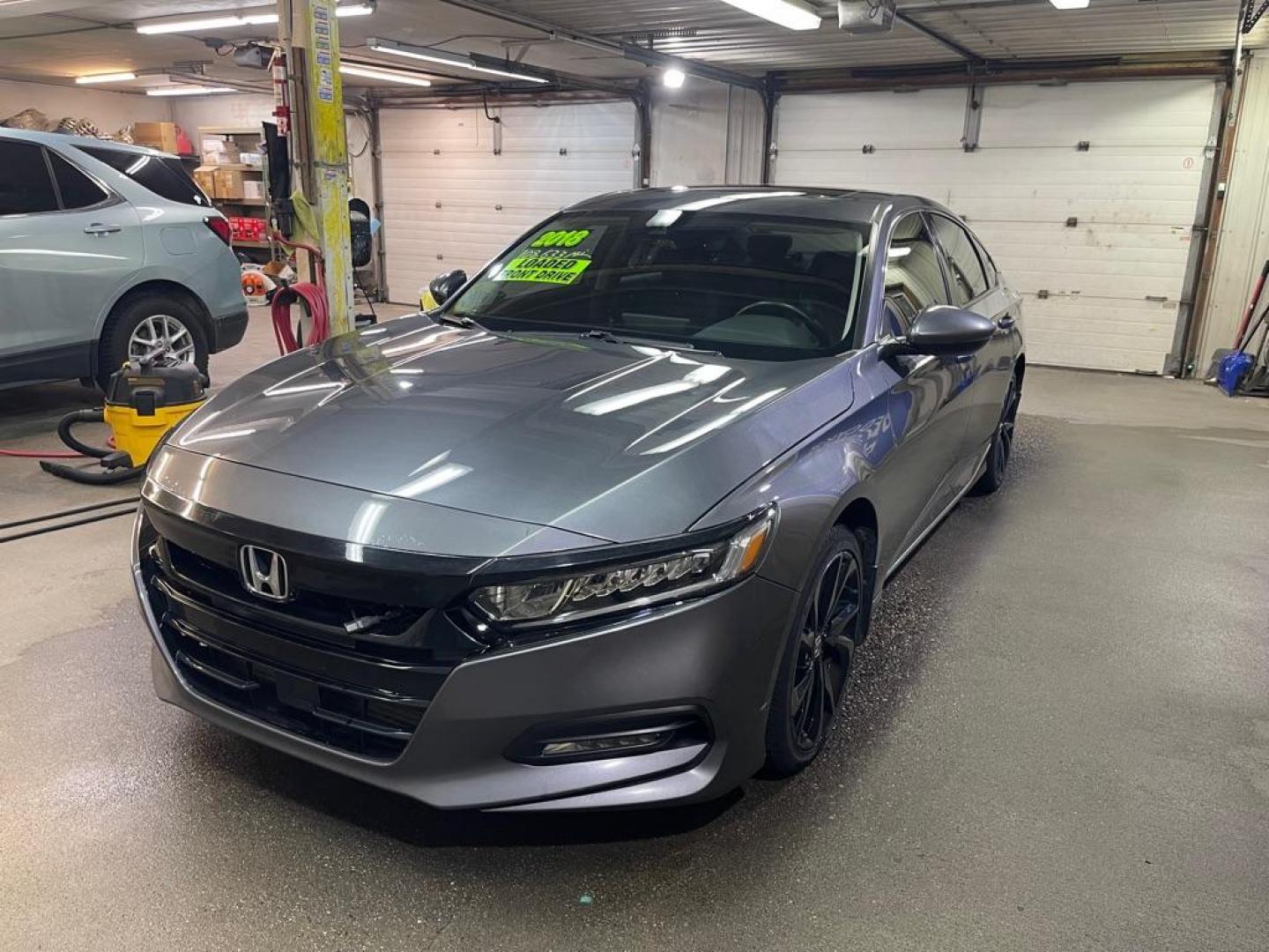 2018 GRAY HONDA ACCORD EXL (1HGCV1F55JA) with an 1.5L engine, Continuously Variable transmission, located at 2525 S. Cushman, Fairbanks, AK, 99701, (907) 452-5707, 64.824036, -147.712311 - Photo#1