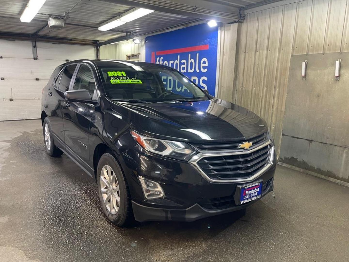 2021 BLACK CHEVROLET EQUINOX LS (2GNAXSEV7M6) with an 1.5L engine, Automatic transmission, located at 2525 S. Cushman, Fairbanks, AK, 99701, (907) 452-5707, 64.824036, -147.712311 - Photo#0