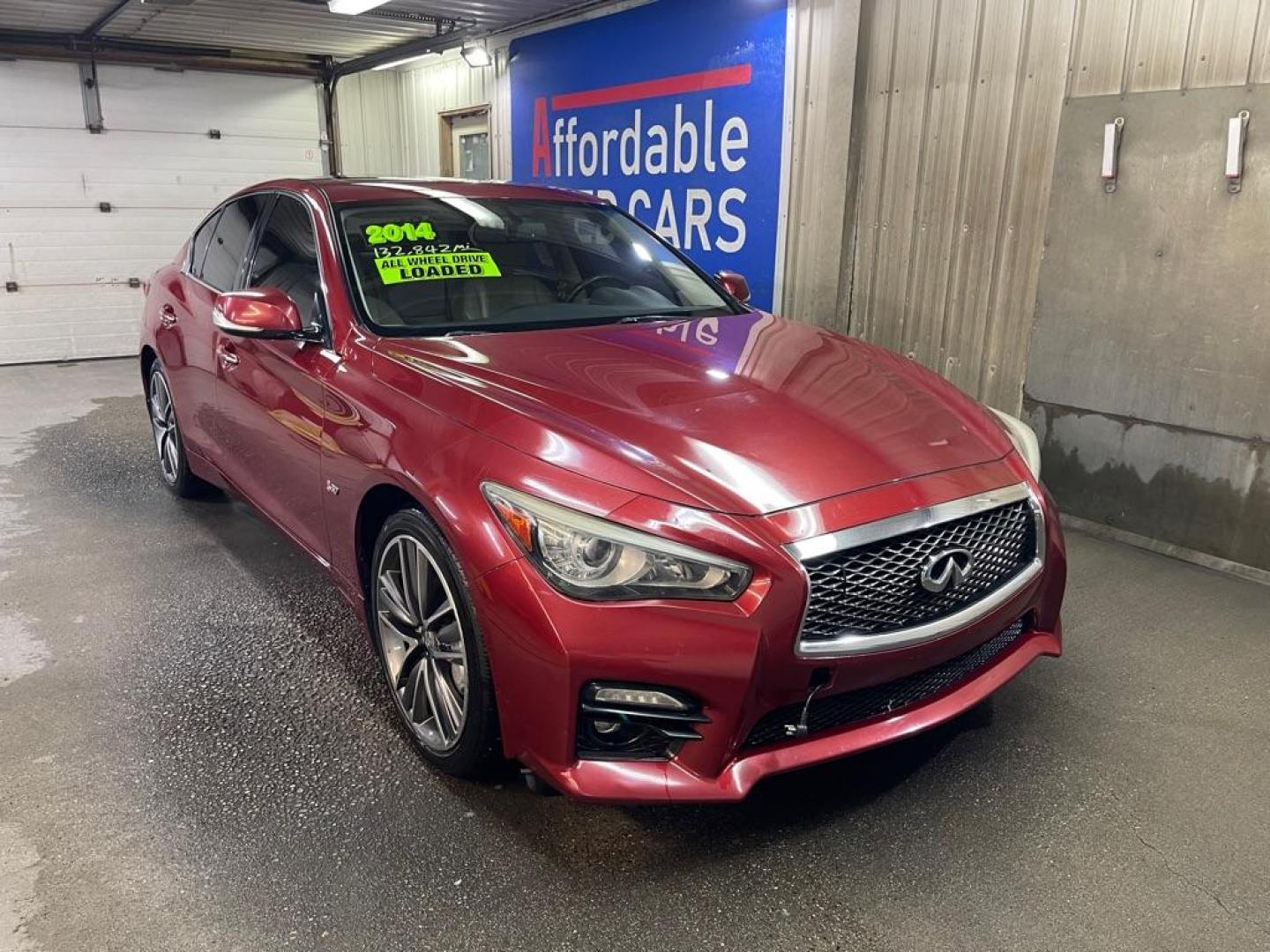 2014 MAROON INFINITI Q50 BASE (JN1BV7AR2EM) with an 3.7L engine, Automatic transmission, located at 2525 S. Cushman, Fairbanks, AK, 99701, (907) 452-5707, 64.824036, -147.712311 - Photo#0